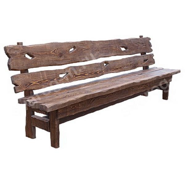 Скамейка под старину из дерева для дома, дачи, сада, бани, сауны - Сварог Мебель № 002