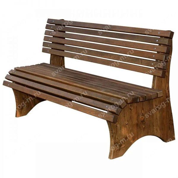 Скамейка под старину из дерева для дома, дачи, сада, бани, сауны - Сварог Мебель № 006