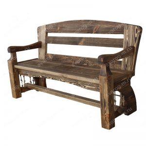 Скамейка под старину из дерева для дома, дачи, сада, бани, сауны - Сварог Мебель № 008