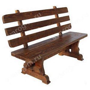 Скамейка под старину из дерева для дома, дачи, сада, бани, сауны - Сварог Мебель № 009