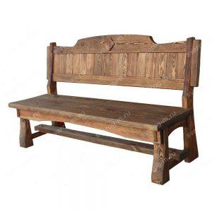 Скамейка под старину из дерева для дома, дачи, сада, бани, сауны - Сварог Мебель № 011