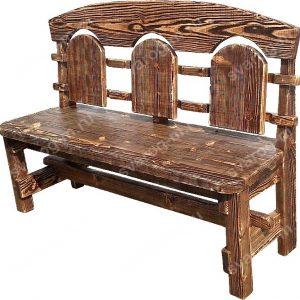 Скамейка под старину из дерева для дома, дачи, сада, бани, сауны - Сварог Мебель № 025 -1