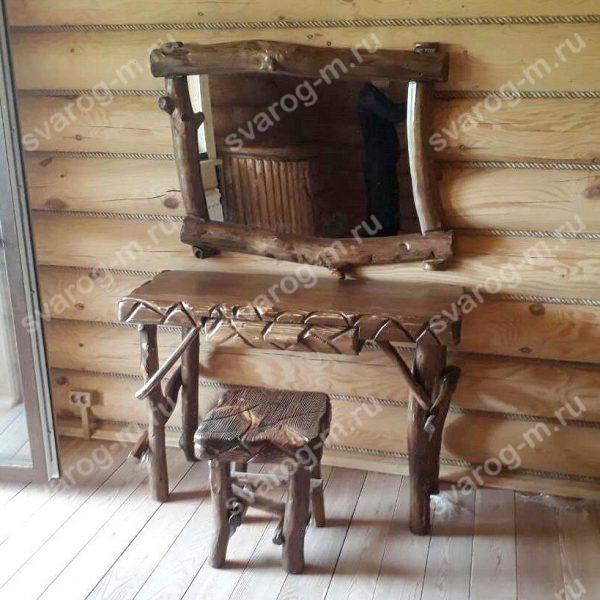 Стол журнальный под старину из дерева для дома, дачи, бани - Сварог Мебель № 011