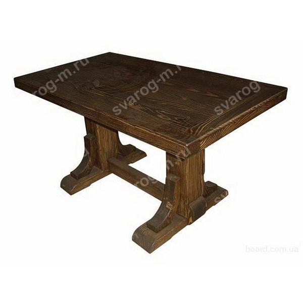 Стол под старину из дерева для дома, дачи, бани, сада, сауны, беседки - Сварог Мебель № 003