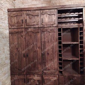 Шкаф под старину из дерева для дома, дачи, бани, сауны- Сварог Мебель № 005