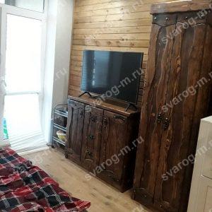 Шкаф под старину из дерева для дома, дачи, бани, сауны- Сварог Мебель № 022