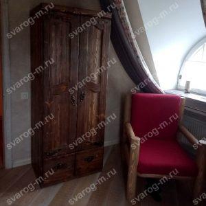Шкаф под старину из дерева для дома, дачи, бани, сауны- Сварог Мебель № 025