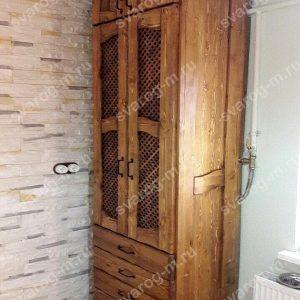 Шкаф под старину из дерева для дома, дачи, бани, сауны- Сварог Мебель № 029