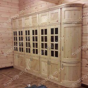 Шкаф под старину из дерева для дома, дачи, бани, сауны- Сварог Мебель № 033