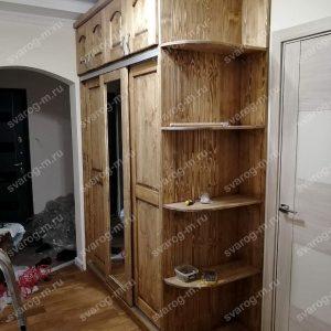 Шкаф под старину из дерева для дома, дачи, бани, сауны- Сварог Мебель № 034