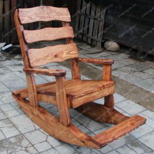 Деревянное Кресло Качалка под старину из дерева для дома, дачи, бани, - Сварог Мебель № 001