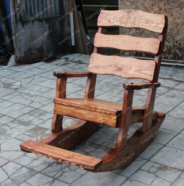 Деревянное Кресло Качалка под старину из дерева для дома, дачи, бани, - Сварог Мебель № 001-1